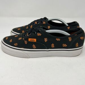 Vans San Francisco Giants MLB Black Logo Canvas Lace Up Skater Shoes M6 W7.5